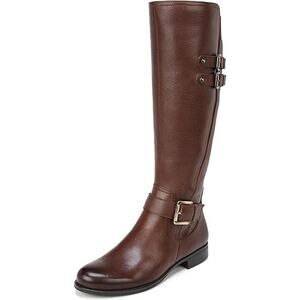 NWT Naturalizer Jessie Wide Calf Knee High Boots Chocolate Size 7W/Wide Calf